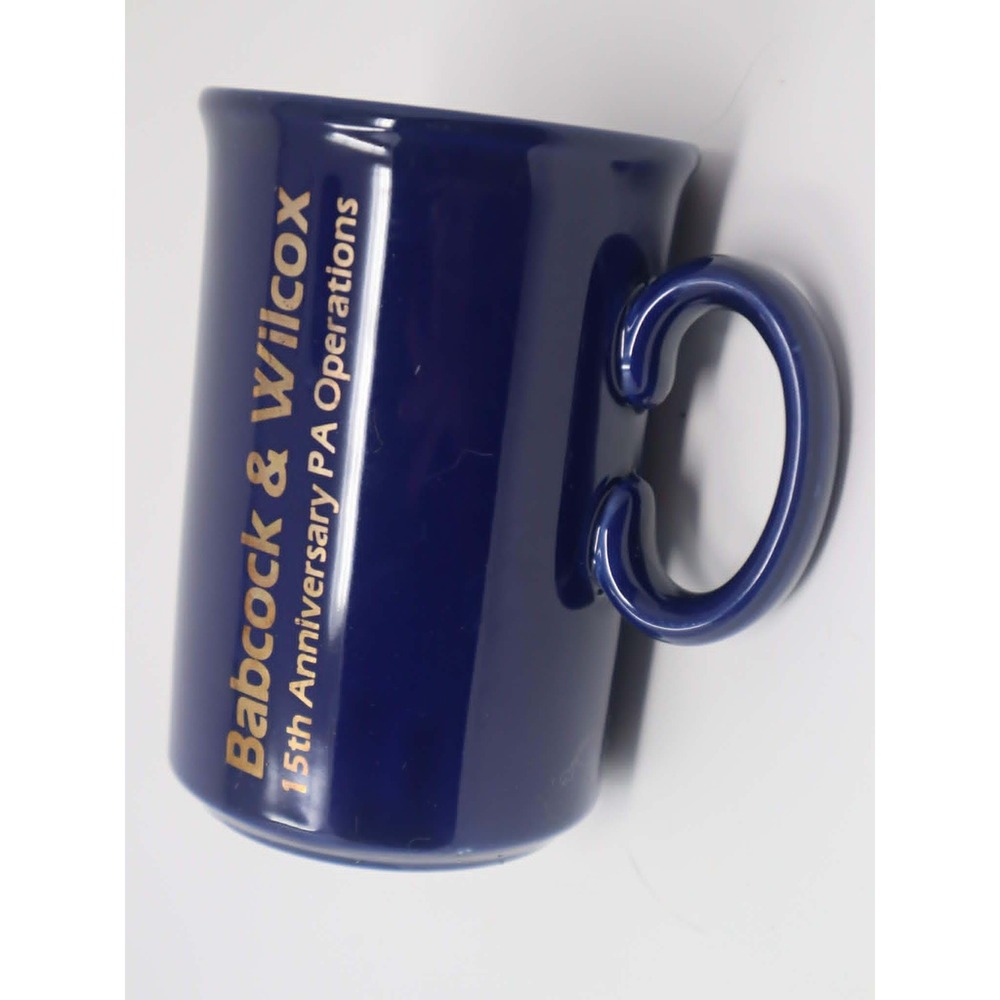 Blue Coffee Mug Babcock & Wilcox 15th Anniversary PA Operations Pgh Area B&W